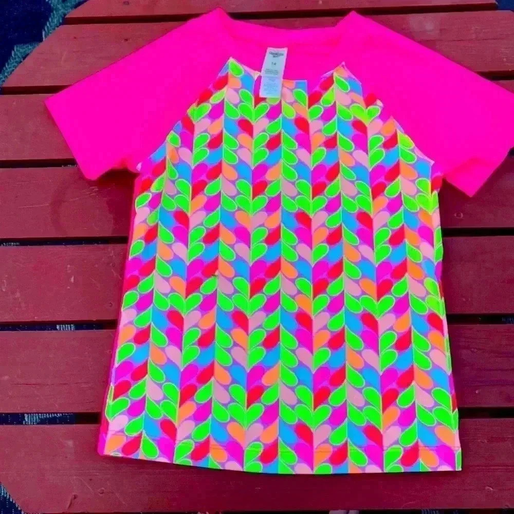 Five for 25 Oshkosh NWOT bright colourful T-shirt, made from polyester & spandex